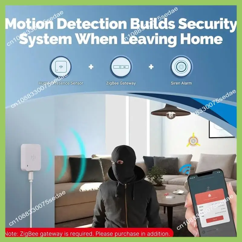 Y19A Wifi Smart Human Presence Sensor Motion Motionless Detection Light Luminance Sensor Wired, App Notification