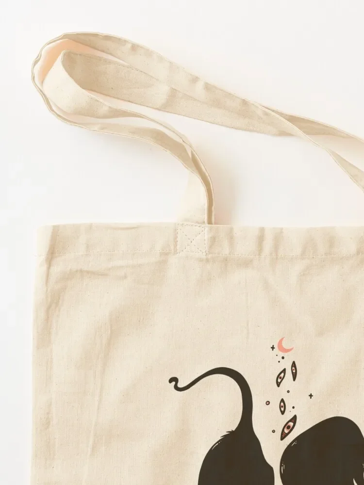 Strange Many Eyed Black Cats Tote Bag personalized tote large size bags shopping bag logo shopping bags foldable