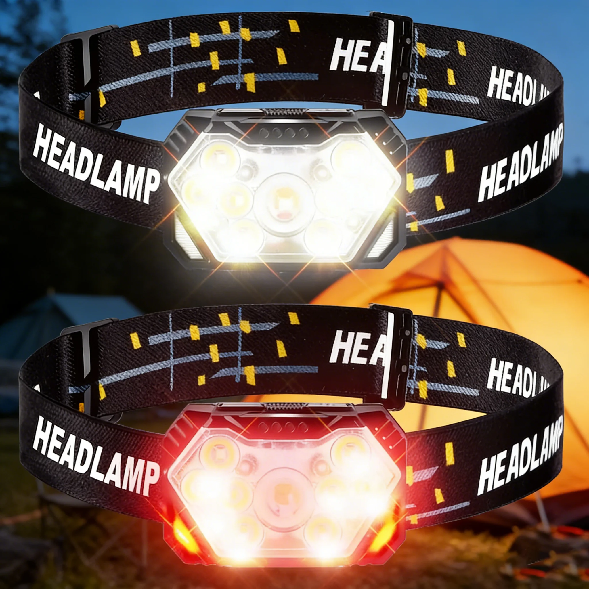 Ultra Bright 9 LED Headlamp USB Rechargeable Headlight 10 Modes Waterproof Motion Sensor Head Lamp Work Flashlight Camping Light