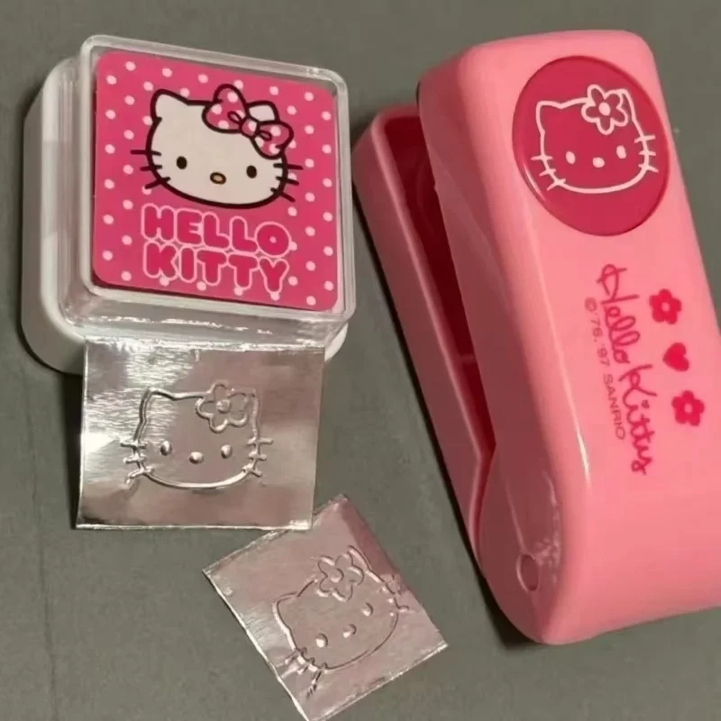 

Kawaii Hello Kitty Embossing Machine Metal Seal Printing Cute Anime KT Cat Holiday Gift Student Toys Women Accessories Wholesale