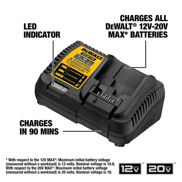 DEWALT DCB118 20V MAX-60V MAX Fan Cooled Fast Charger DCB1104 20V MAX-60V MAX Lithium Ion Battery Charger