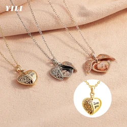 Personalized Heart Locket Picture Necklace Custom Photo Locket Necklace for Women Customized Image Locket Pendant Necklace Gifts