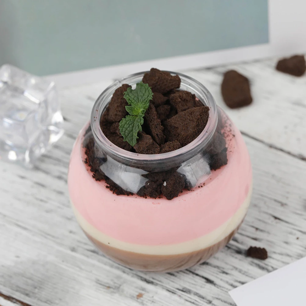 

25 PCS Yogurt Cup Dessert Mug Plastic Disposable Desert Cups Containers Mini Desserts Tableware Glasses for Round Mousse
