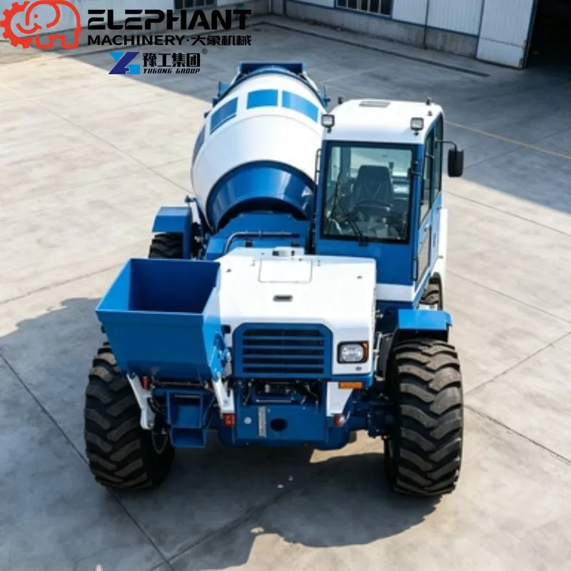 1.5m³ Mini Automatic Mobile Self-Loading Concrete Mixer Truck, High Performance Integrated Cement Mixing Vehicle For Small Sites