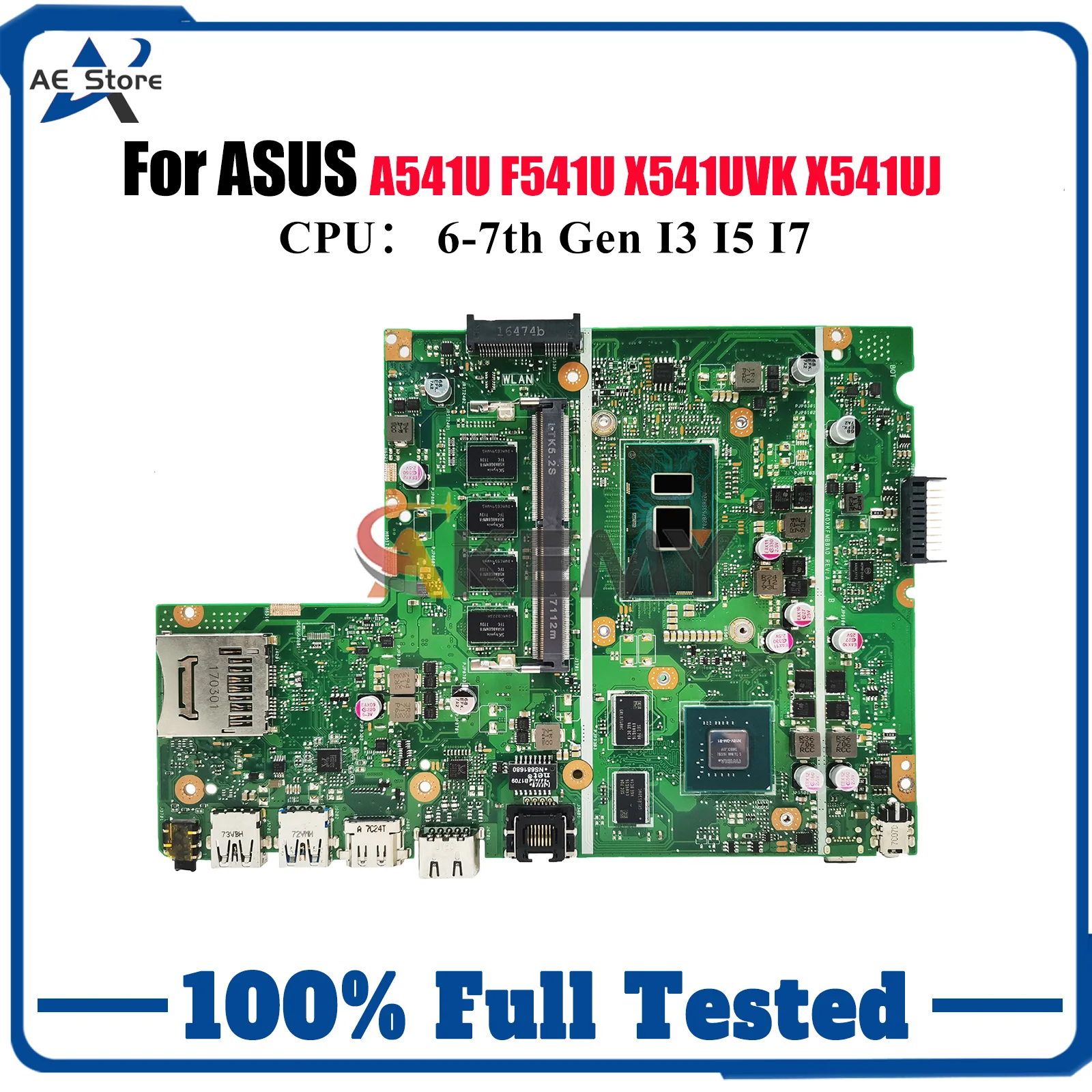 

X541UVK Материнская плата для ноутбука ASUS VivoBook X541UAK R541U X541U A541U F541U X541UJ X541UVK X541UV A541U Материнская плата I3 I5 I7 CPU