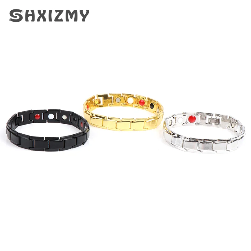 Pulsera magnética de turmalina para hombre y mujer, brazalete de energía, joyería para el cuidado de la salud, producto adelgazante