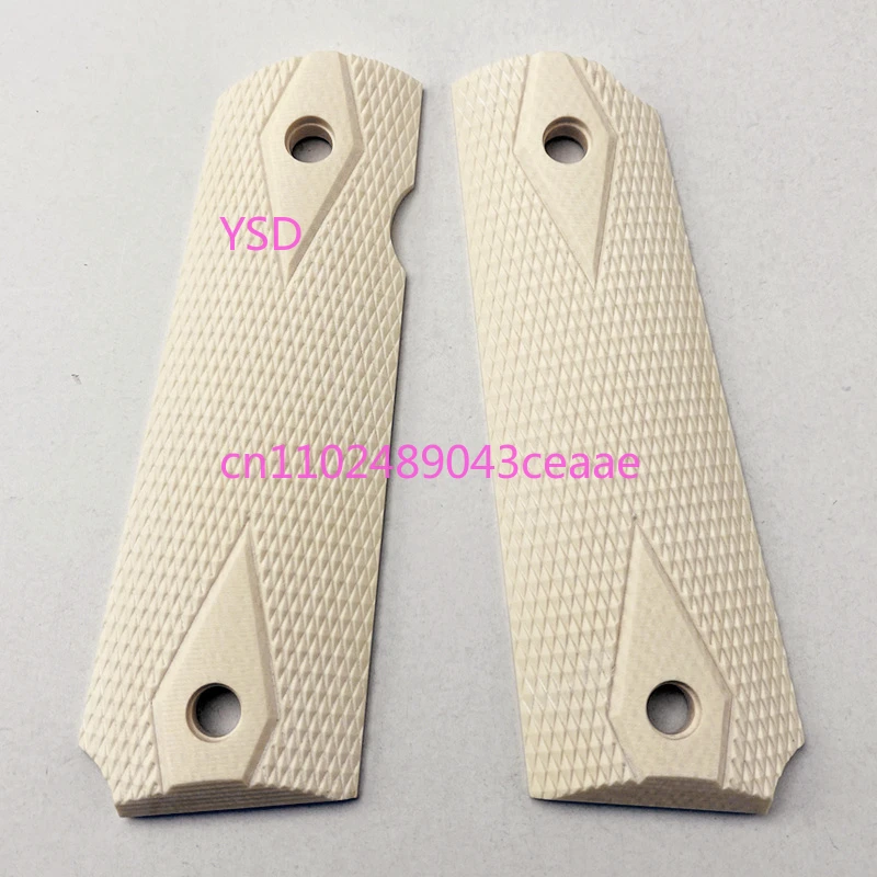 

1 Pair Imitation Ivory Resin Handle Shank Patches DIY Material Non-slip blanks slab scales For 1911 Grips
