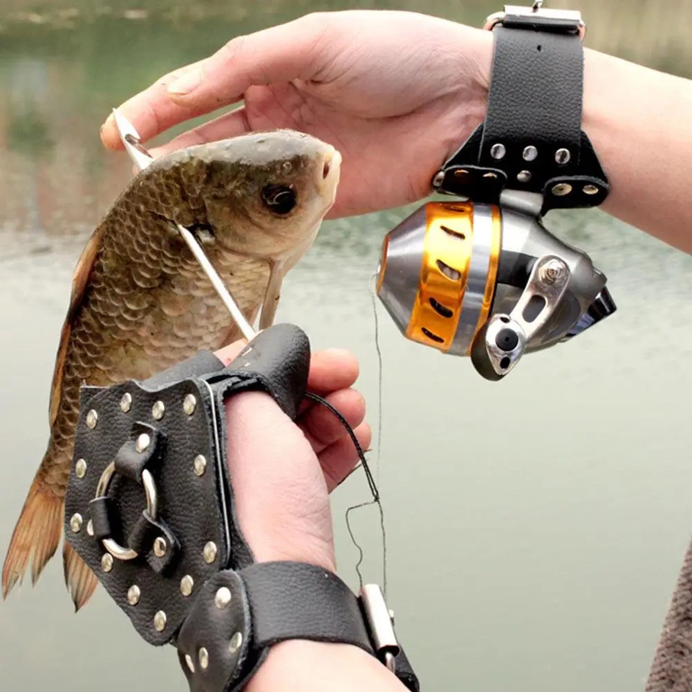 Outdoor Fishing Wristband PU Leather  Handguard -  Shooting Accessory for Anglers