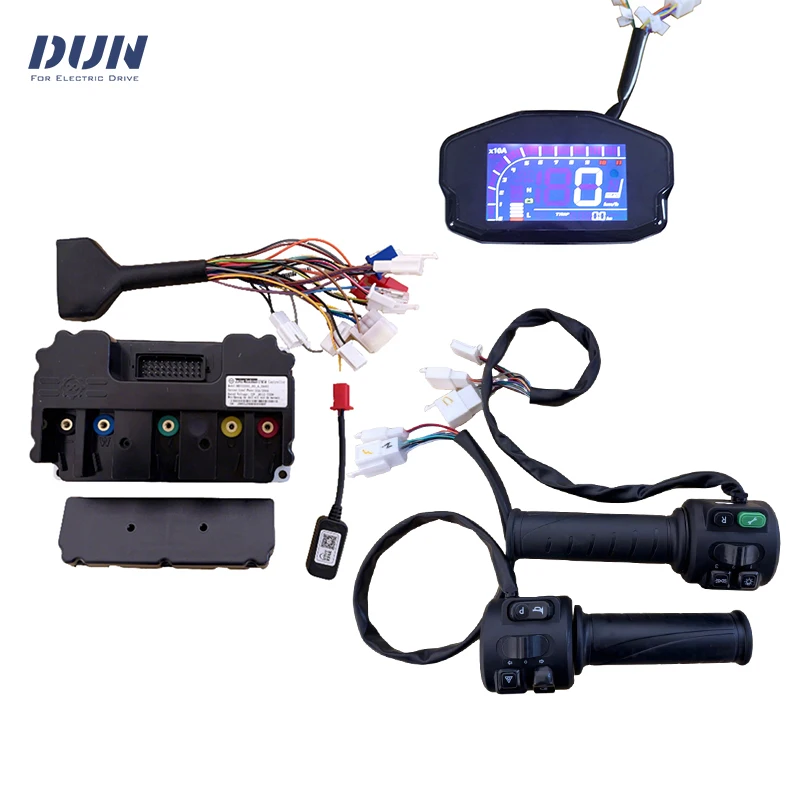 48V-72V ND72200 Fardriver 55A BLDC Sine Wave Hall Sensor Controller with DKD Display and T08 Throttle for 800W-1500W Motor