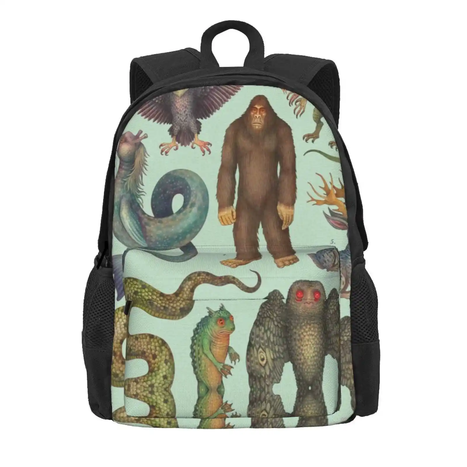 Cryptids Of The Americas, Cryptozoology Species Hot Sale Schoolbag Backpack Fashion Bags Cryptids Of The Americas Cryptozoology