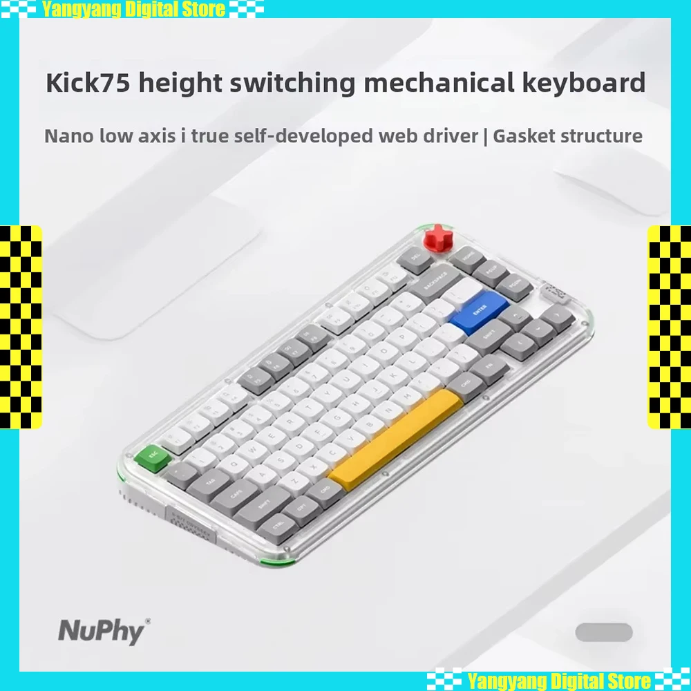 

NuPhy Kick75 Mechanical Keyboard High or Low Switch Wireless BLuetooth Office Mute Customized Keyboard Gasket Lightweight Gifts