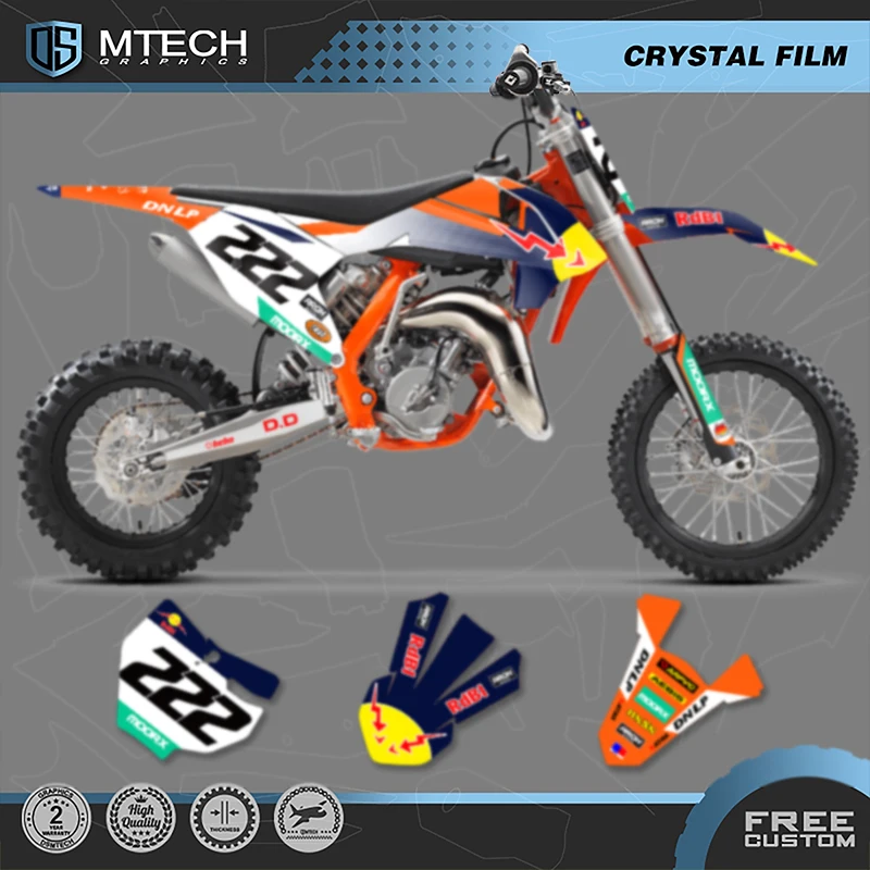 

DSMTECH MOTOR Motorcycle Graphics Decals Stickers Kits Number Name Cusotm For KTM SX65 SX 65 2016 2017 2018 2019 2020-2023 002