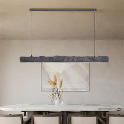 Modern LED Strip Light Minimalist Wabi Sabi Wind Pendant Light For Living Room Kitchen Office Shop Art Dining Table Pendant Lamp