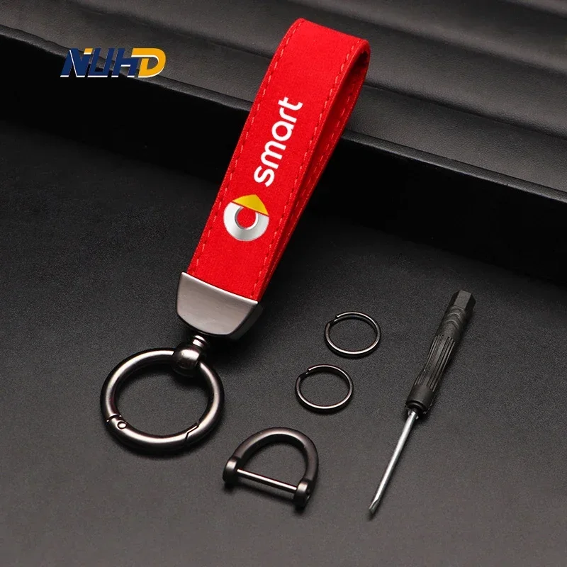 Suede Car Keychain For Mercedes-Benz Smart Carlsson Lorinser BRABUS Maybach AMG Key Rings Metal Anti-loss Protector Accessories