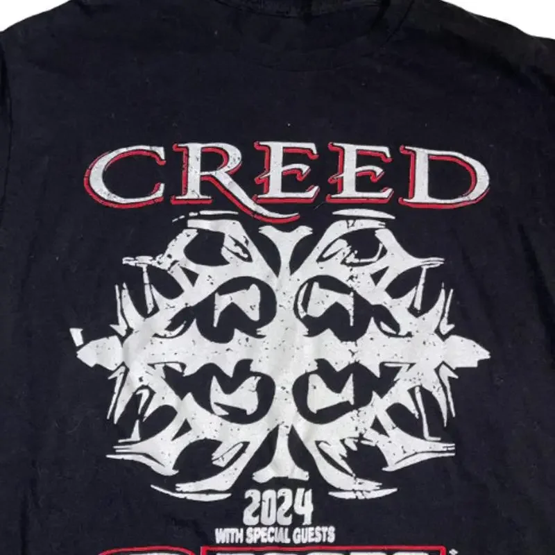 Vintage style Creed Summer Tour short sleeve black color shirt KV36619