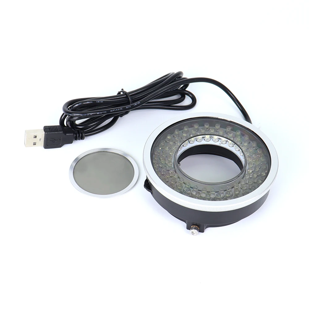SANQTID Polarized Digital Video Microscope Illuminator with LED 96 Lamp Beads Aluminum Alloy Camera Light Source Black 100-240V