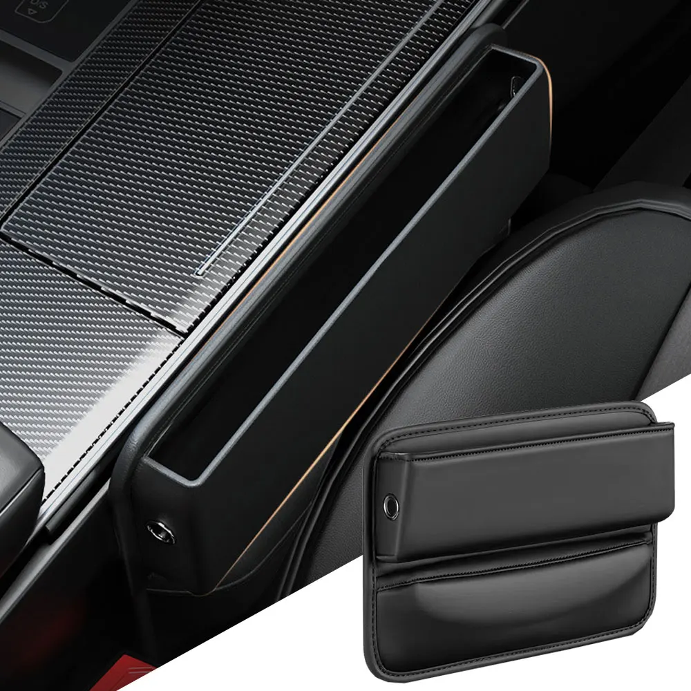 Bolsa de armazenamento de fenda para assento de carro, couro pu, console lateral, enchimento de lacuna, organizador, aparelho, acessórios universais p