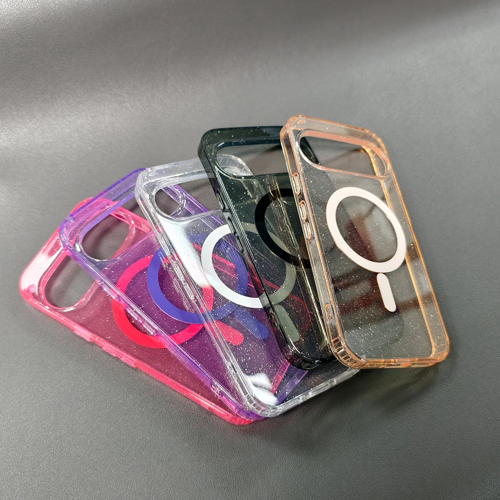 حافظة Magsafe لامعة من الأكريليك الشفاف لهاتف Google Pixel 9 Pro XL 10 Pro غطاء شحن لاسلكي مغناطيسي لهاتف Pixel 9A 9Pro