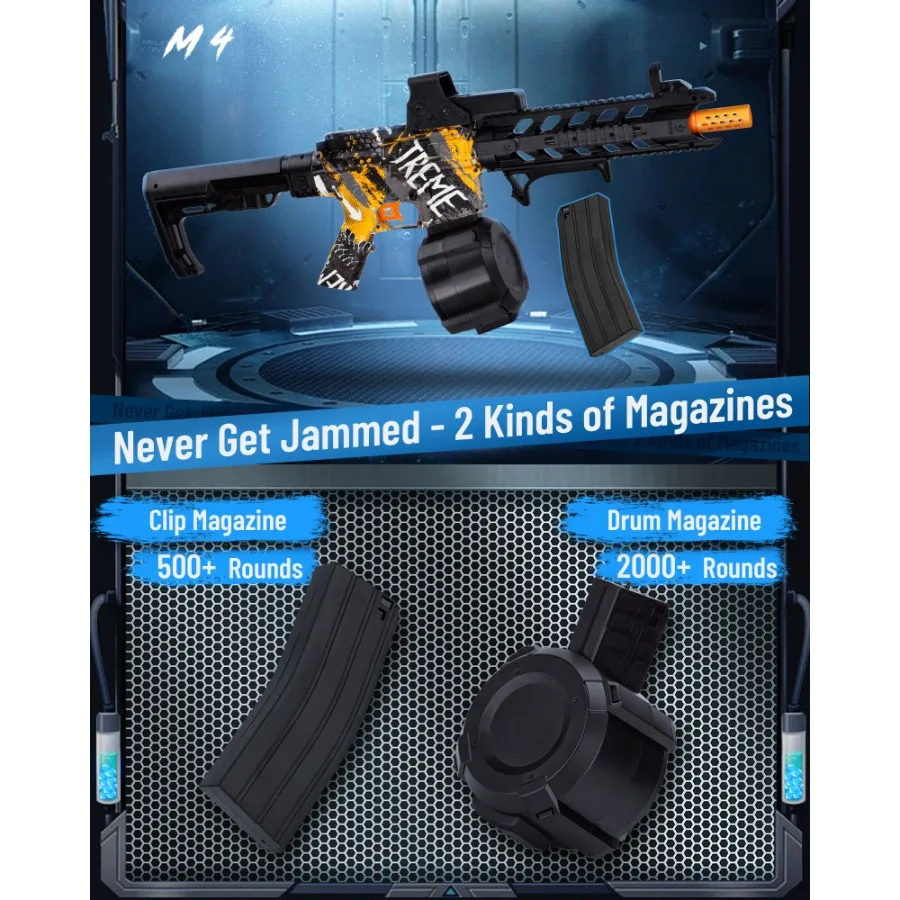 Blaster elettrico con sfera in gel Blaster Gelfire ad alta velocità per Orbeez con 40000 colpi di gel e giocattoli con sfera antispruzzo per occhiali per esterni