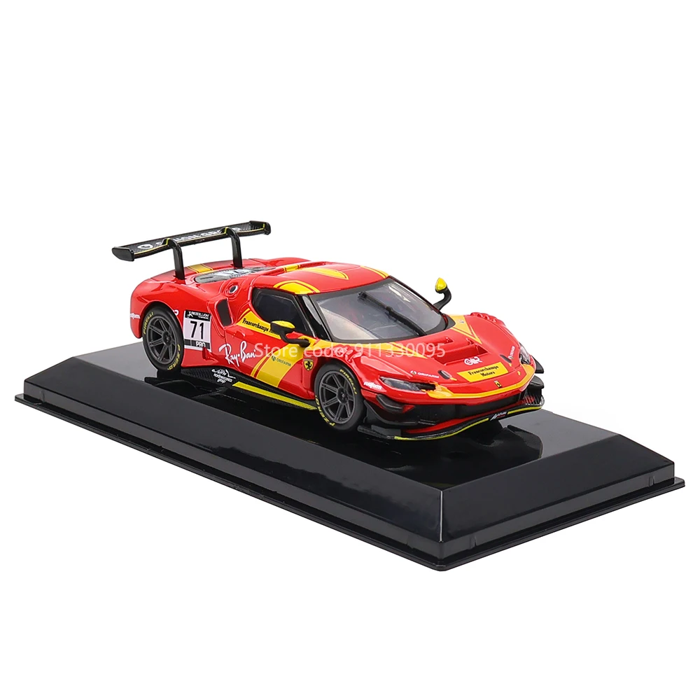 Bburago 1:43 Le Mans Ferrari 296 GT3 2022 488 250 512 Alloy Luxury Vehicle Diecast Pull Back Cars Model Toy Collection Gift