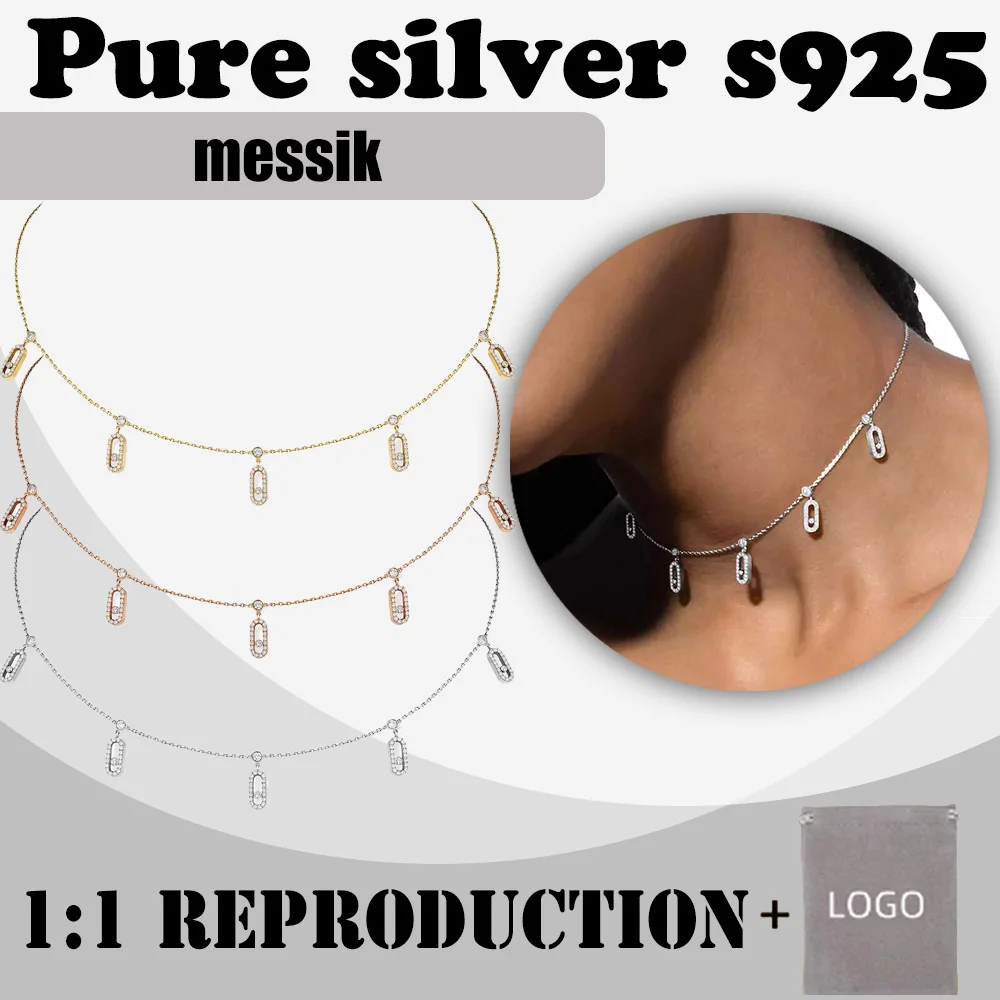 

Fashionable new sterling silver s925 lock diamond necklace messik home MOVE UNO series high-end women's necklace