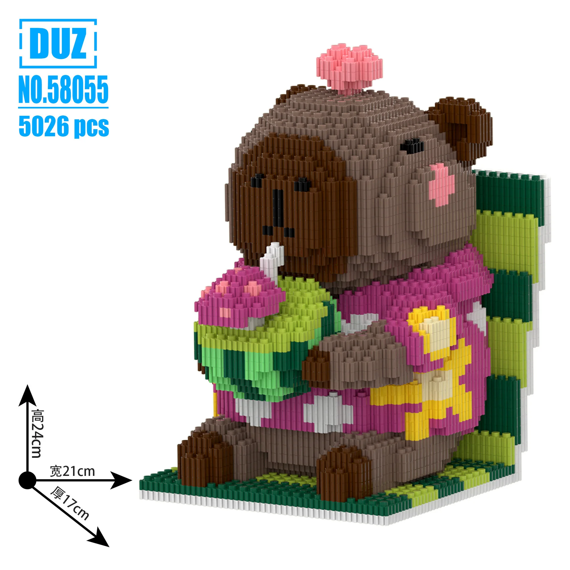 Bloc de construction magique Animal de dessin animé, modèle Capybara drôle, jouet en briques assemblées, figurine pour enfants, cadeau de noël