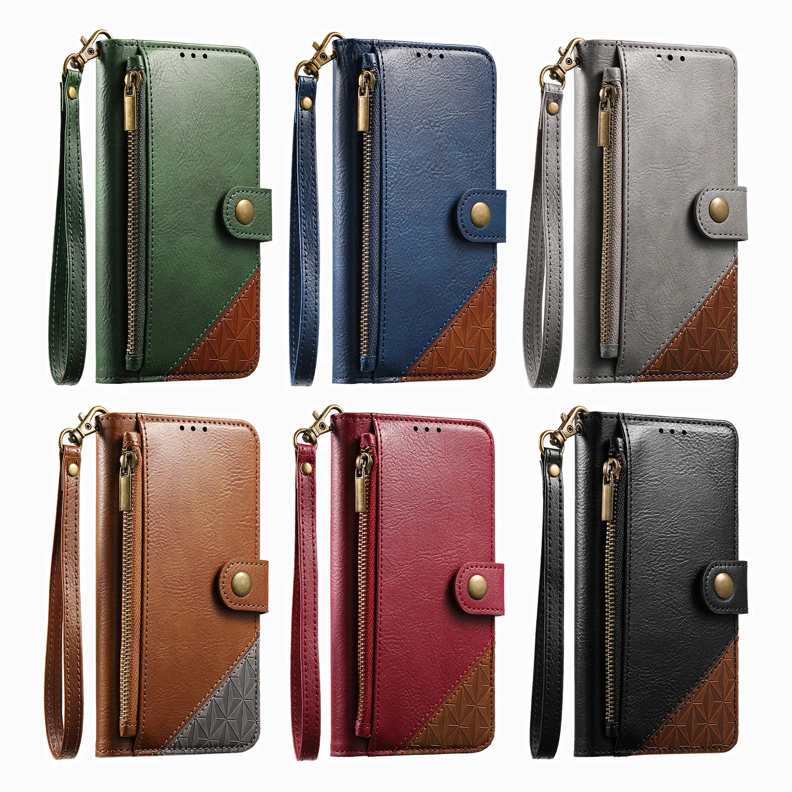 Leather Wallet Flip Case for Motorola Edge 70 60 50 40 30 Fusion Pro Neo 2025 2024 5G Phone Cover Detachable Wrist Strap