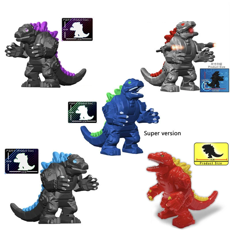 Juego de bloques de construcción de personajes de Godzilla 3D DIY, juguetes ensamblados, regalo de cumpleaños para niños y niñas, caliente