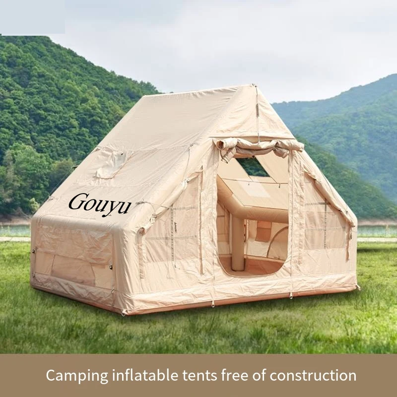 Outdoor Camping Style Inflatable Tent Thickeneded Rainproof Portable Camping Style 4-5 People Free Room Foldableing Tent One Bedroom