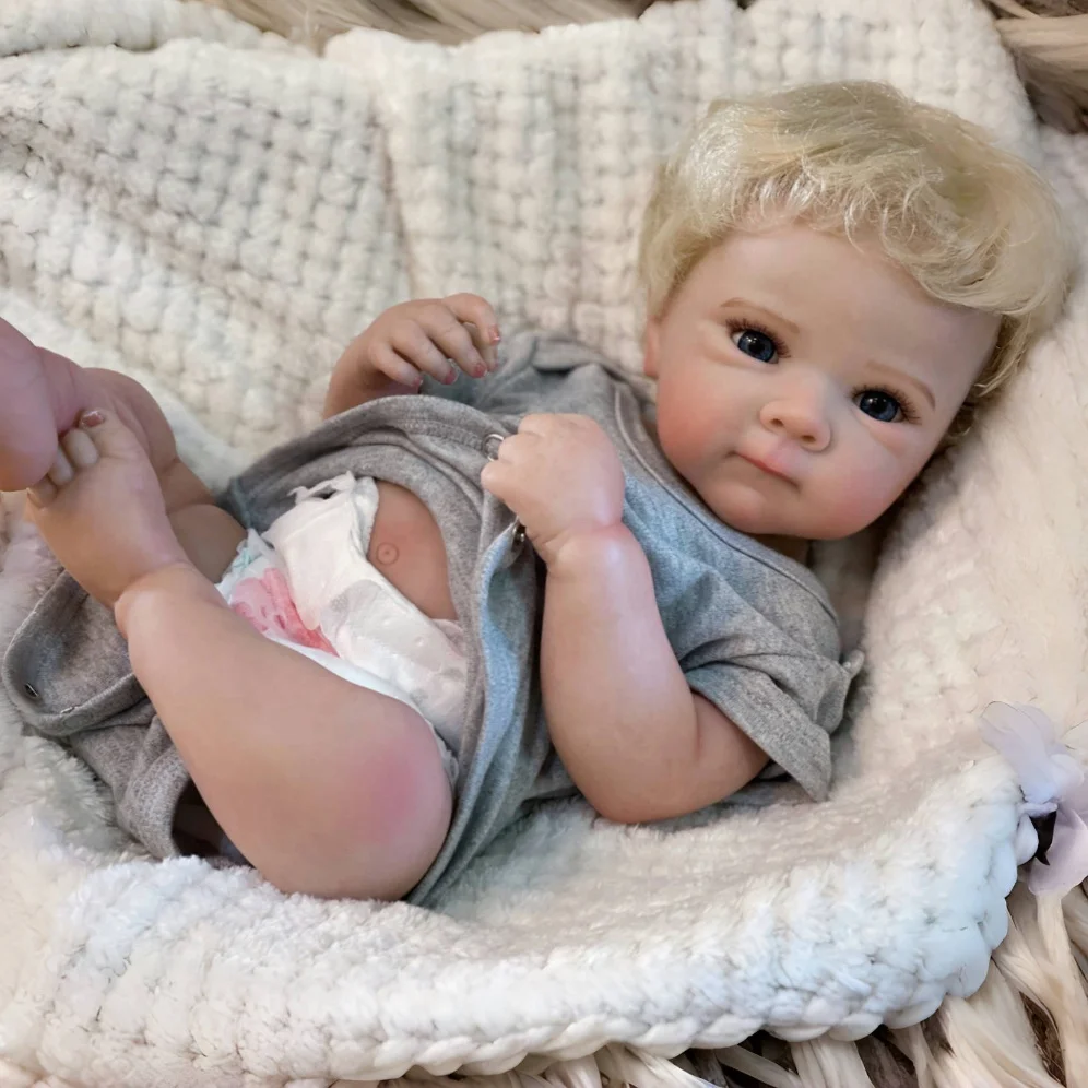 

48cm Washable Bettie Bebe Reborn Boy With Rooted Hair Whole Body Soft Vinyl 3D Paint Skin Handmade Lifelike Real Reborn Doll