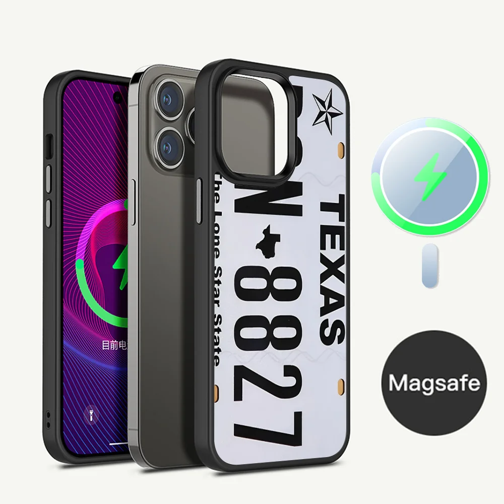 

Retro Funny License Plate Number Car Phone Case Magnetic Case For iPhone 14 13 12 11 15 Pro Max Plus Mini For Magsafe Wireless C