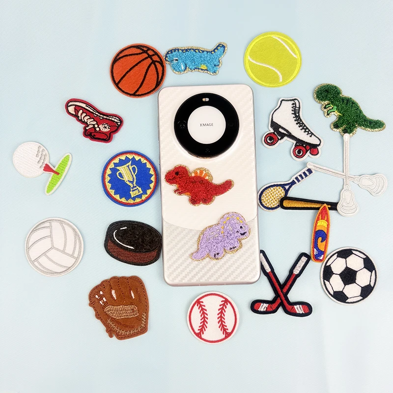 20pcs Ball Chenille Sticker Patches Sports Baseball Golf Soccer Patches Stick on Embroidered DIY Accessory for Clothes Bag