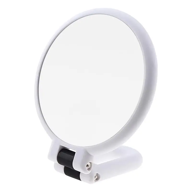 

M12K-Handheld Mirror With Handle Makeup Magnifying Mirror Travel Hand Mirrors Double Side Mirror With Adjustable Stand 50X