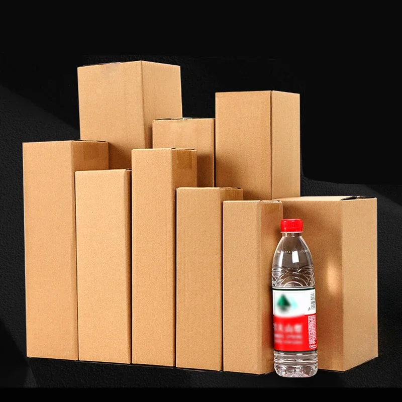 Vertical Rectangular Express Packaging Box Three Layers Corrugated Paper Hard Long Carton Logistics Transportation Package Boxes