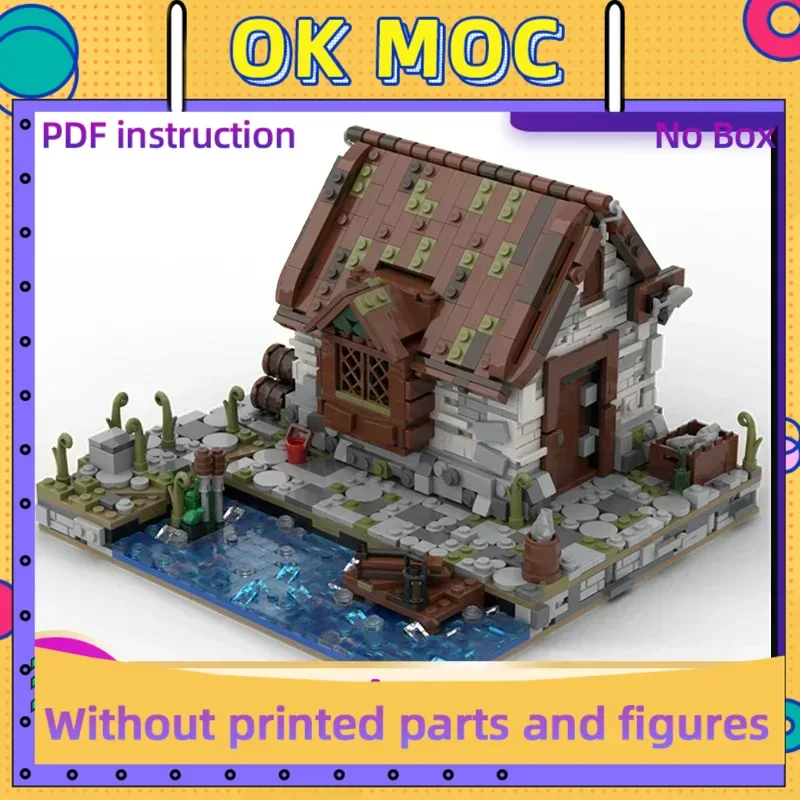 Medieval Street View Model Moc Building Bricks Fisherman's House Technology Modular Blocks Gift Christmas Toys DIY Sets Assembly
