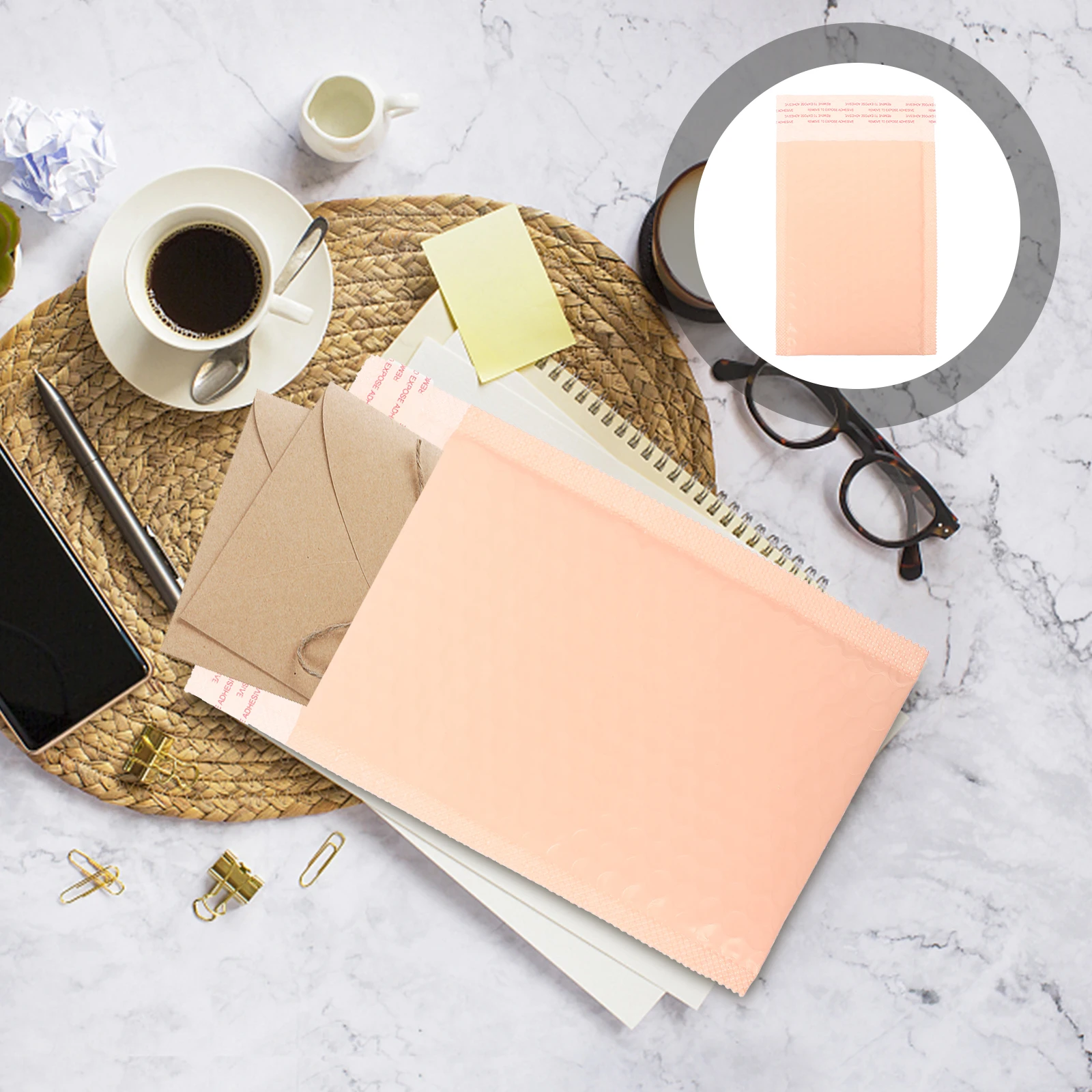 50 Pcs Bubble Mailers Thick Lined Waterproof Envelopes Package Bags Multi Use Book Packing Small Bubbles PE PO Material File