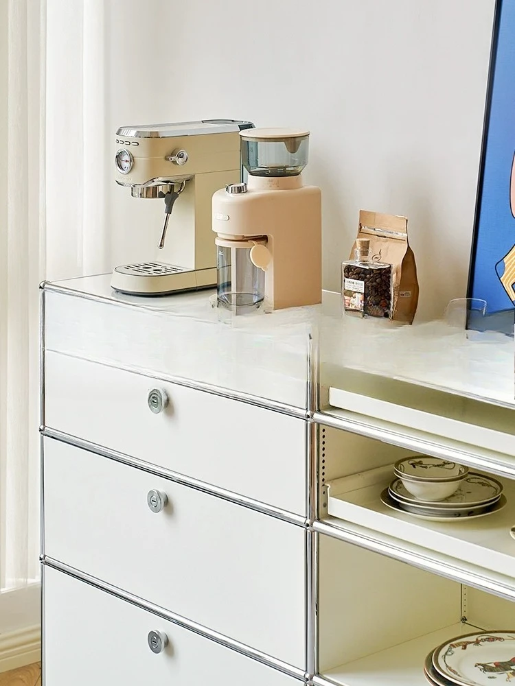 Medieval Modular Coffee Cabinet, Stainless Steel Locker