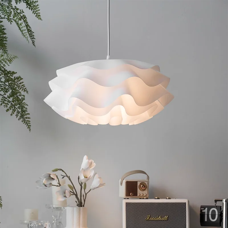 Nordic New Flower Chandelier Bedroom Room Children's Room Pine Cone Pendant Lamp White PVC Kitchen Hanging Lamp indoor lighting