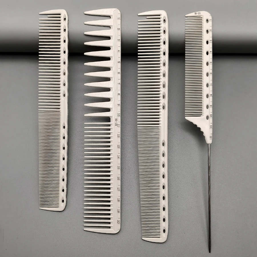 4-teiliges Set Graduierte Kämme, Kämme mit Messleisten, zum Präzisen Schneiden von Haaren, ein unverzichtbares Haarschneidekamm-Set für Friseure und ein Haarstyling-Kamm-Set für den Heimgebrauch – Detail 5