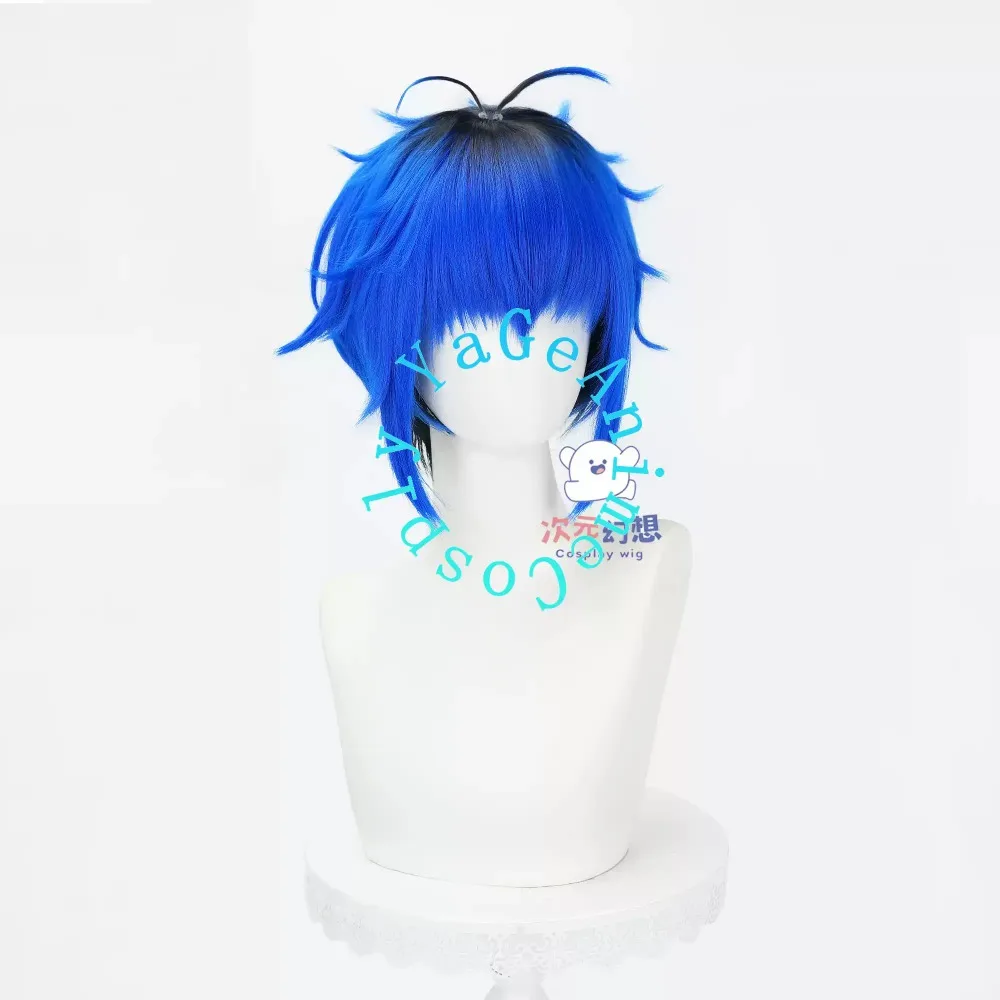 The Hundred Line Omokage Cosplay Wig Realistic Scalp Black Dyed Crown Hair for New Year Game Expo and Studio Photo Shoot