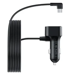 Vantrue Car Dash Cam Charger 5V 2A 11.4ft long Cable with Mini USB or Type C Port Adapter for Car DVR Mobile Phone