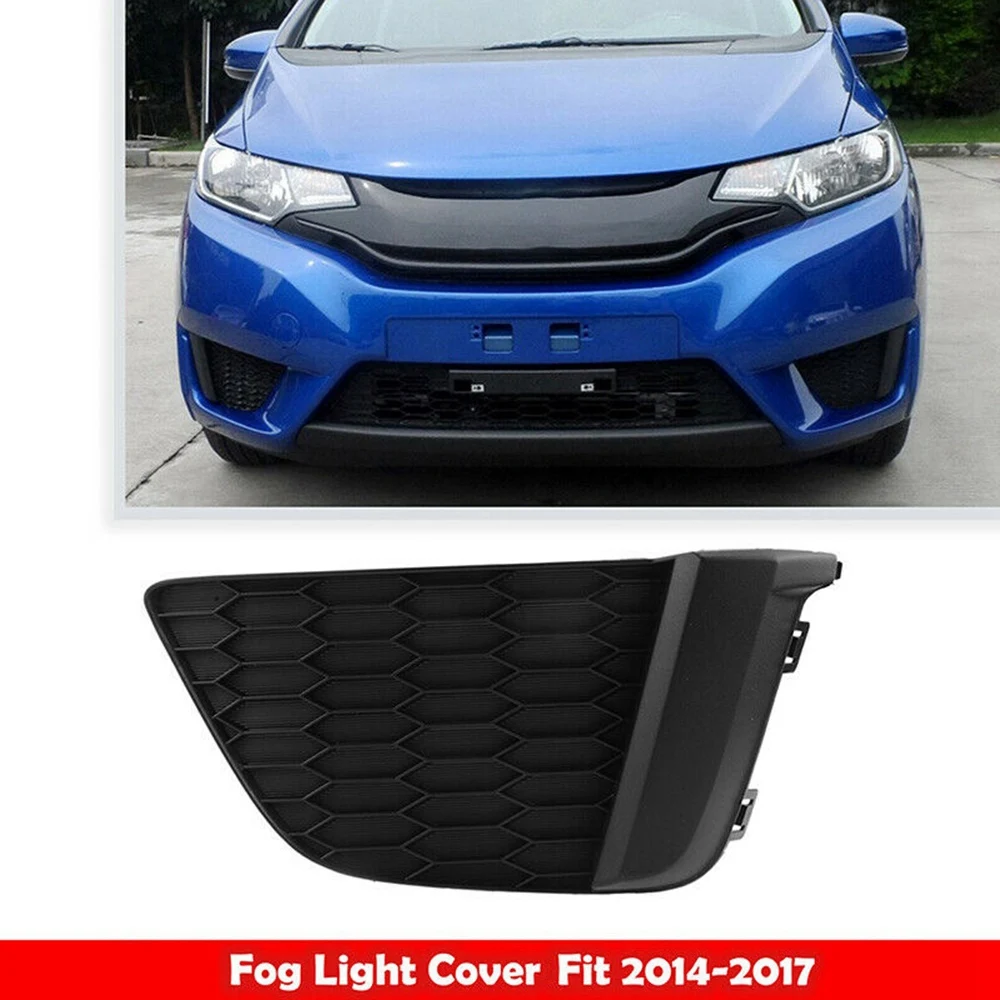 Left Front Bumper Fog Light Bezel Cover Trim for 2014-2017 Honda Fit Jazz Black