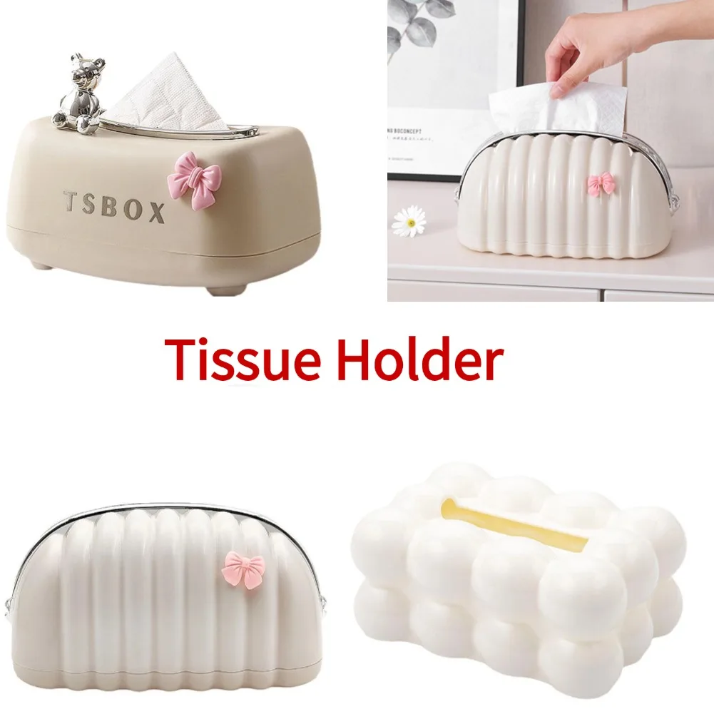 Facial Tissue Holder Cute Irregular Cloud Bear Shell Candy Drawer Luxury Home Living Room Dining Table Tissue Box Plastic