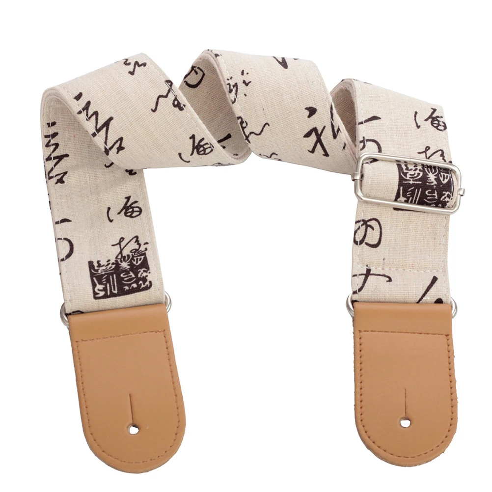 

Cotton and Linen Guitar Shoulder Straps Bass Adjustable While Belt Comfortable Woven Child Electric