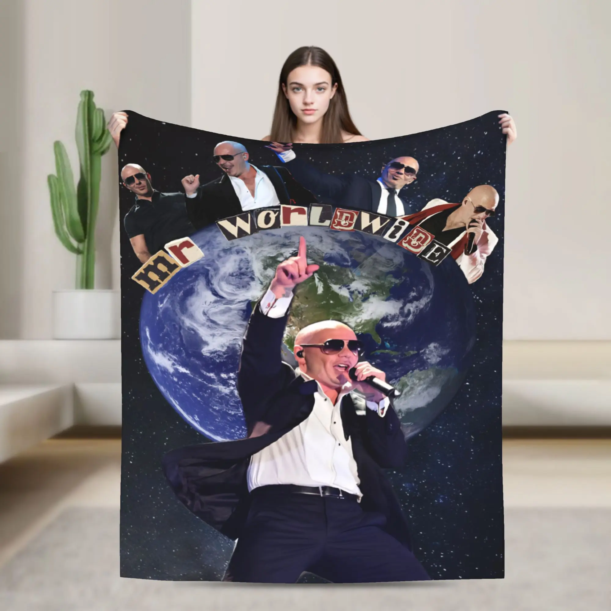 New Arrival Pitbull On Tour Mr Worldwide  Blankets Lightweight Thin Flannel  Comfortable Throw Blanket Machine Washable