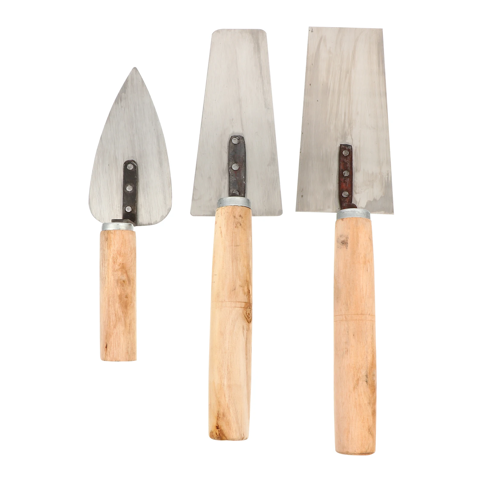 

Stainless Steel Masonry Trowel Kit Bricklaying Plaster Shaping Spatula Set for Cement Mortar Leveling Durable Wooden Handle