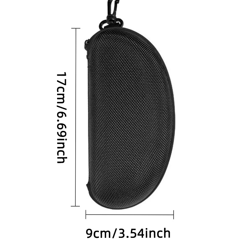 3er-Pack EVA-Brillenetuis, schwarzes Brillenetui, kratzfester Hartschalen-Brillen-Organizer mit Reißverschlusshaken für tragbare Rückseite – Detail 2