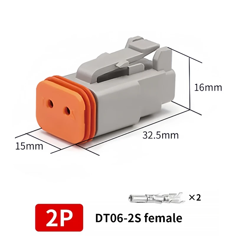 DT06-2S & DT04-2P 2-Pin Deutsch Type DT Series Waterproof Connector - Heavy Duty Automotive Plug for Truck Wire Harness T&I Online Store