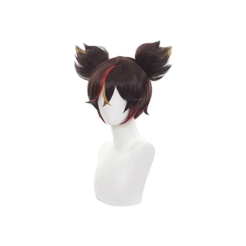 Genshin Impact Xinyan, парики для косплея, коричневый градиент цвета, термостойкие синтетические волосы, реквизит для ролевых игр