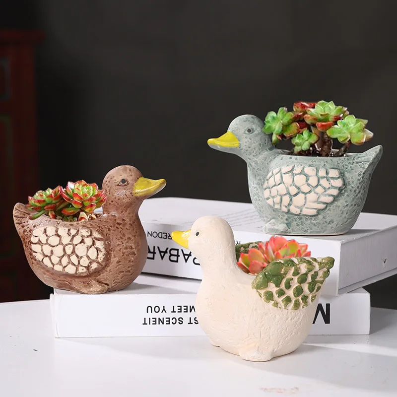 Mini Bird Shape Flowers Pots Cartoon Animals Flower Planter Succulent Plant Flowerpots Garden Decoration Home Decor Ornament